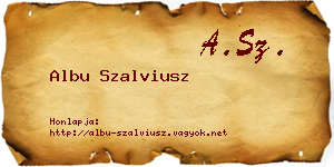 Albu Szalviusz névjegykártya